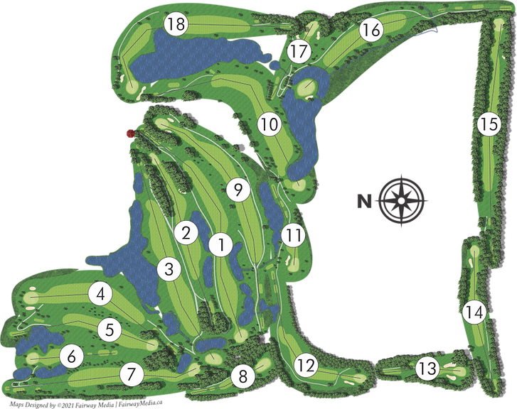 Edmonton Springs golf course hole layout
